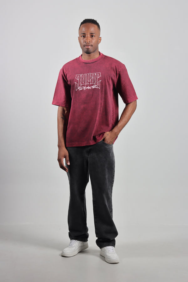 Camiseta Vino Tupac Oversize Acid Wash