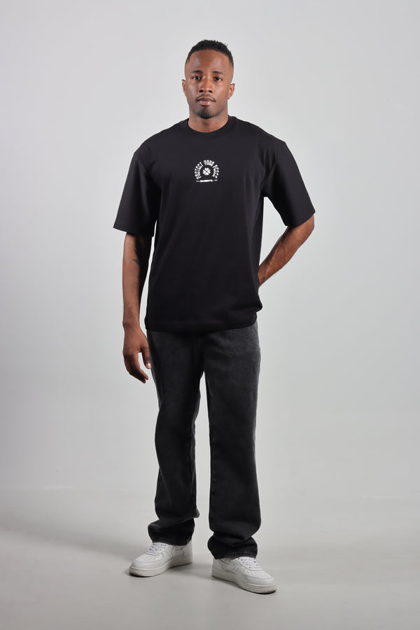 Camiseta Negro Oversize Estampada