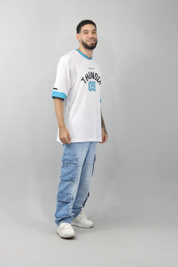Camiseta Blanca Oversize Manga Ranglan Malla