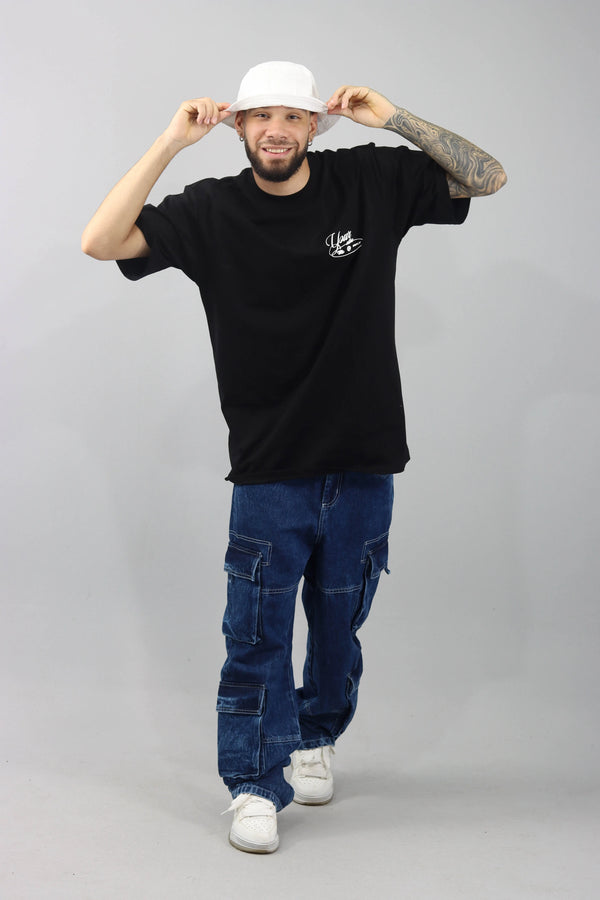 Camiseta Negro Oversize Estampada