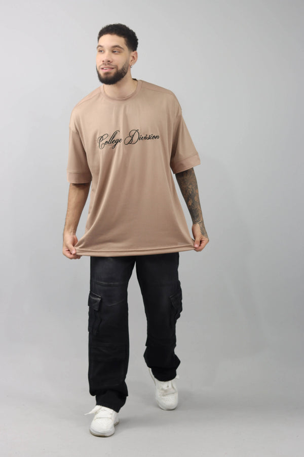 Camiseta Camel Oversize Corte Hombro