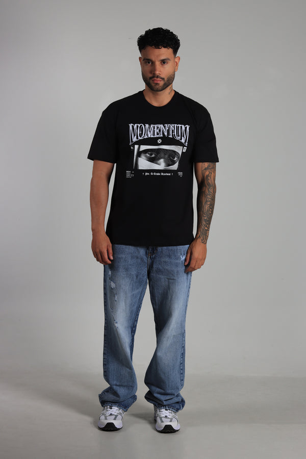 Pantalon Azul Medio Bigotes Baggy Clasico
