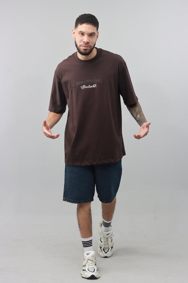 Camiseta Café Oversize Estampada