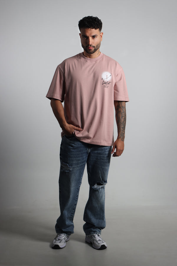 Camiseta Palo Rosa Oversize Estampada