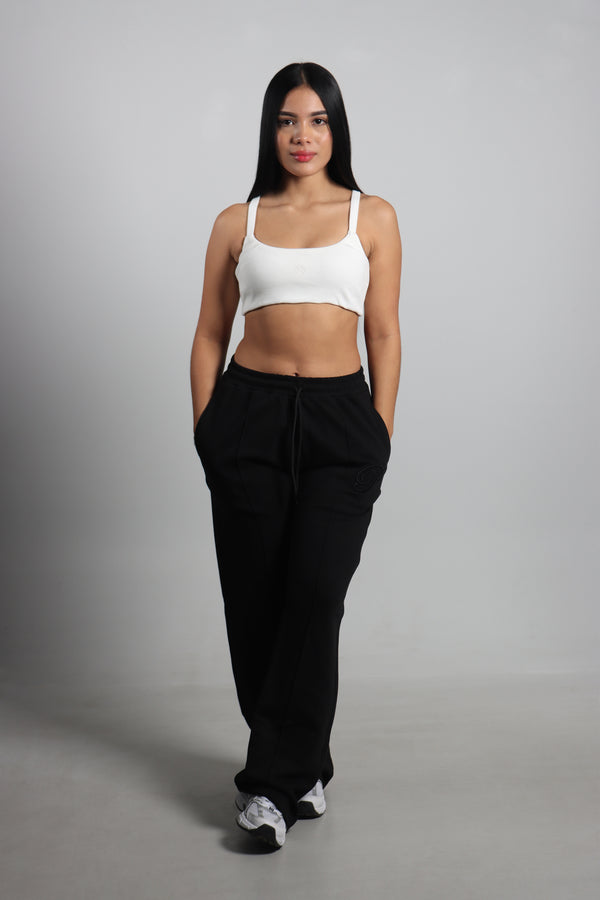 Top Marfil Basico Rib Logo