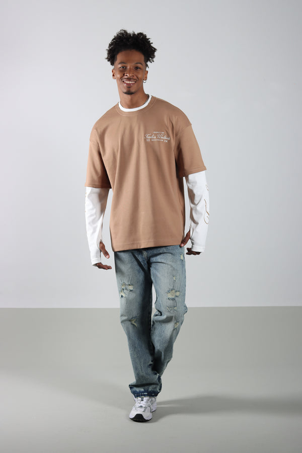 Buso Taupe Doble Manga Oversize