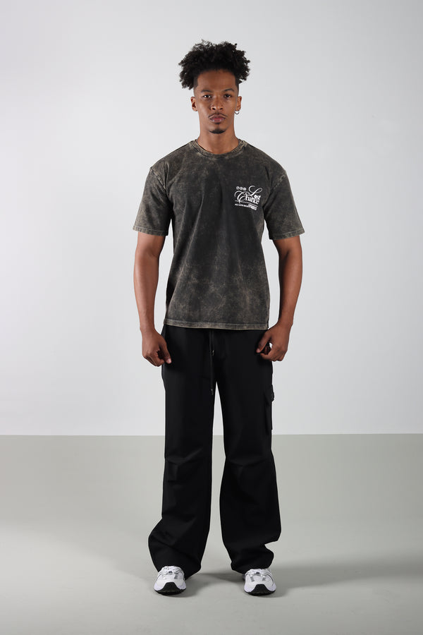 Sudadera Negro Bolsillo Cargo 3D