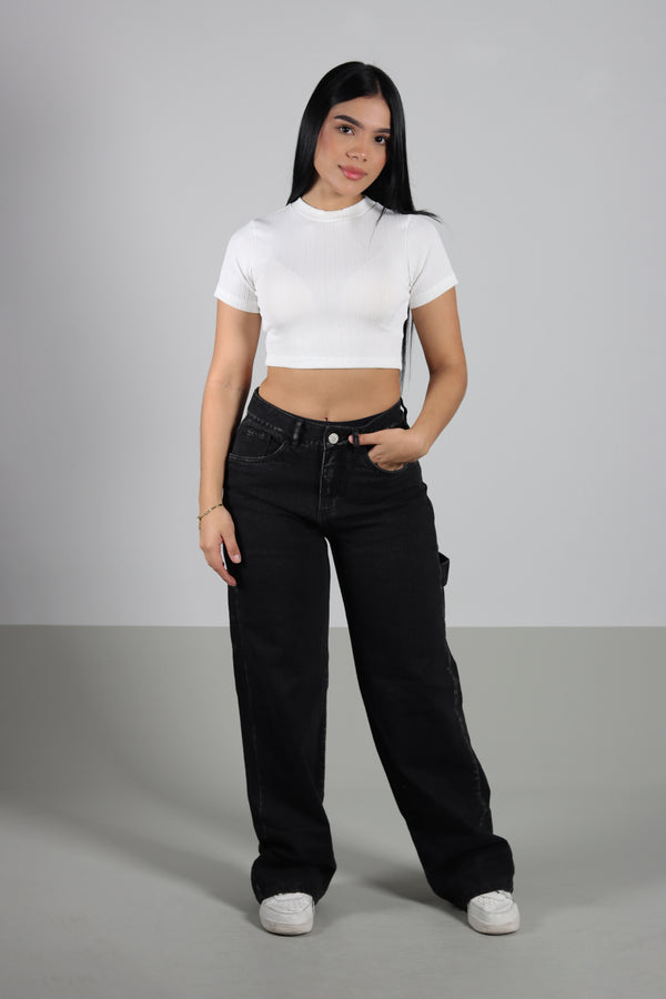 Blusa Marfil Basica Manga Corta