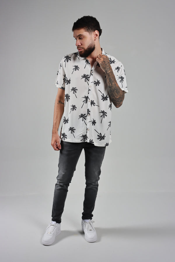 Camisa Blanca Estampada