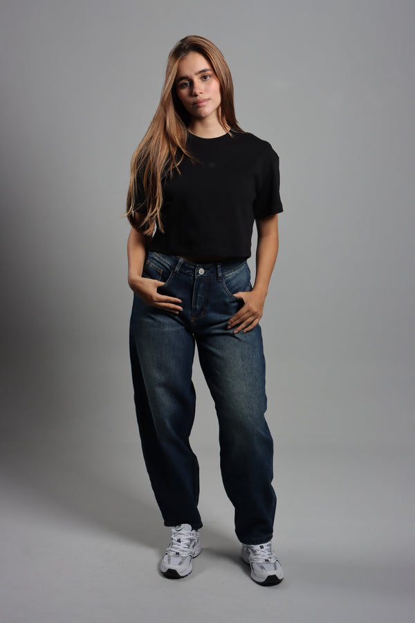 Camiseta Negro Cropped Basica Logo