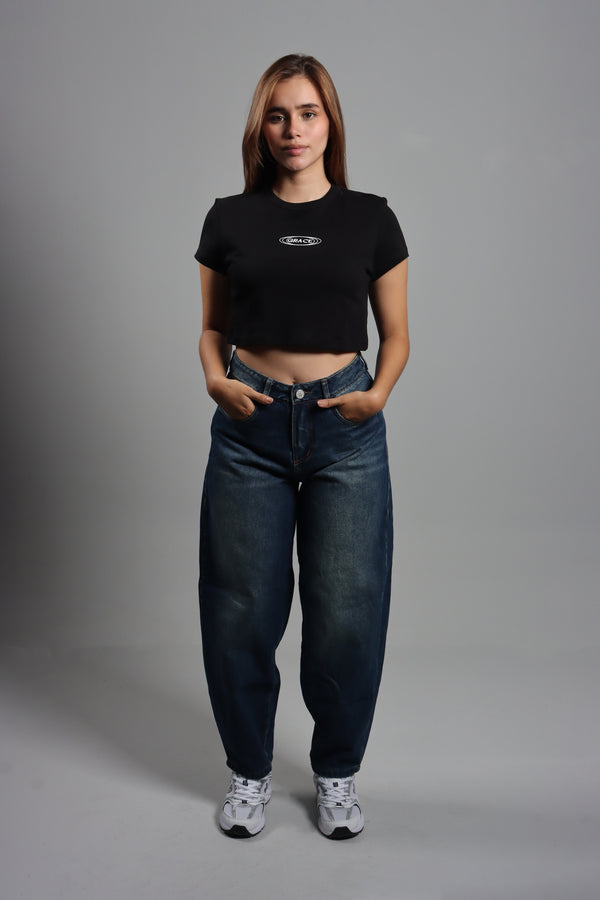Crop Top Negro Basico Mariana