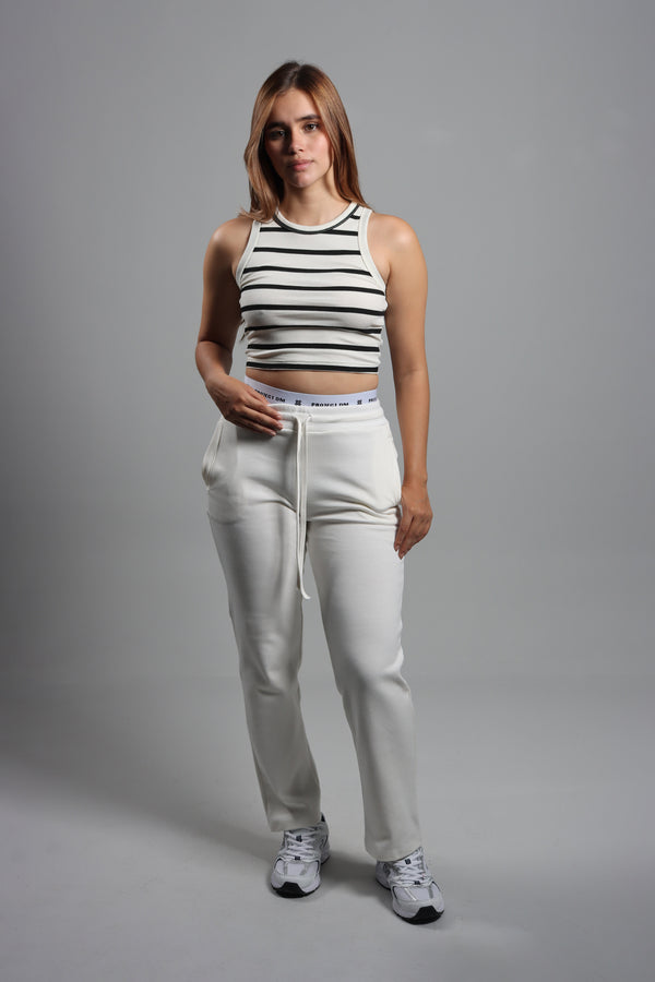 Crop Top Crudo/Negro Tank Rib