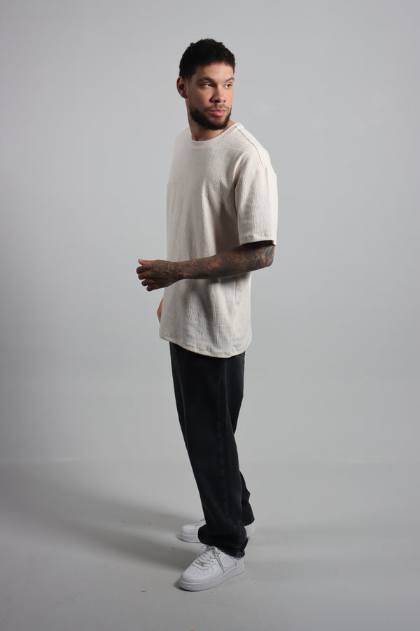 Camiseta Crema Regular Texturas
