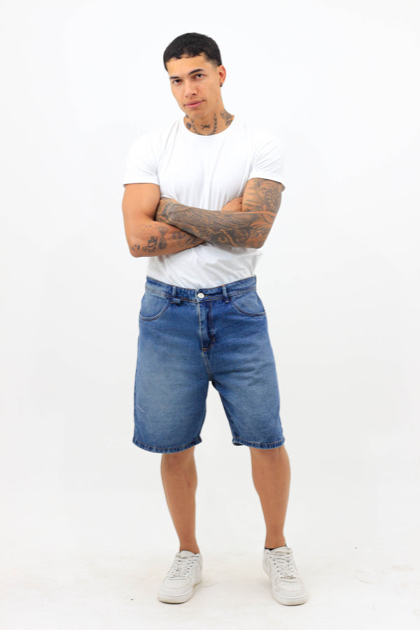 Bermuda Azul Medio Baggy Porta Llavero