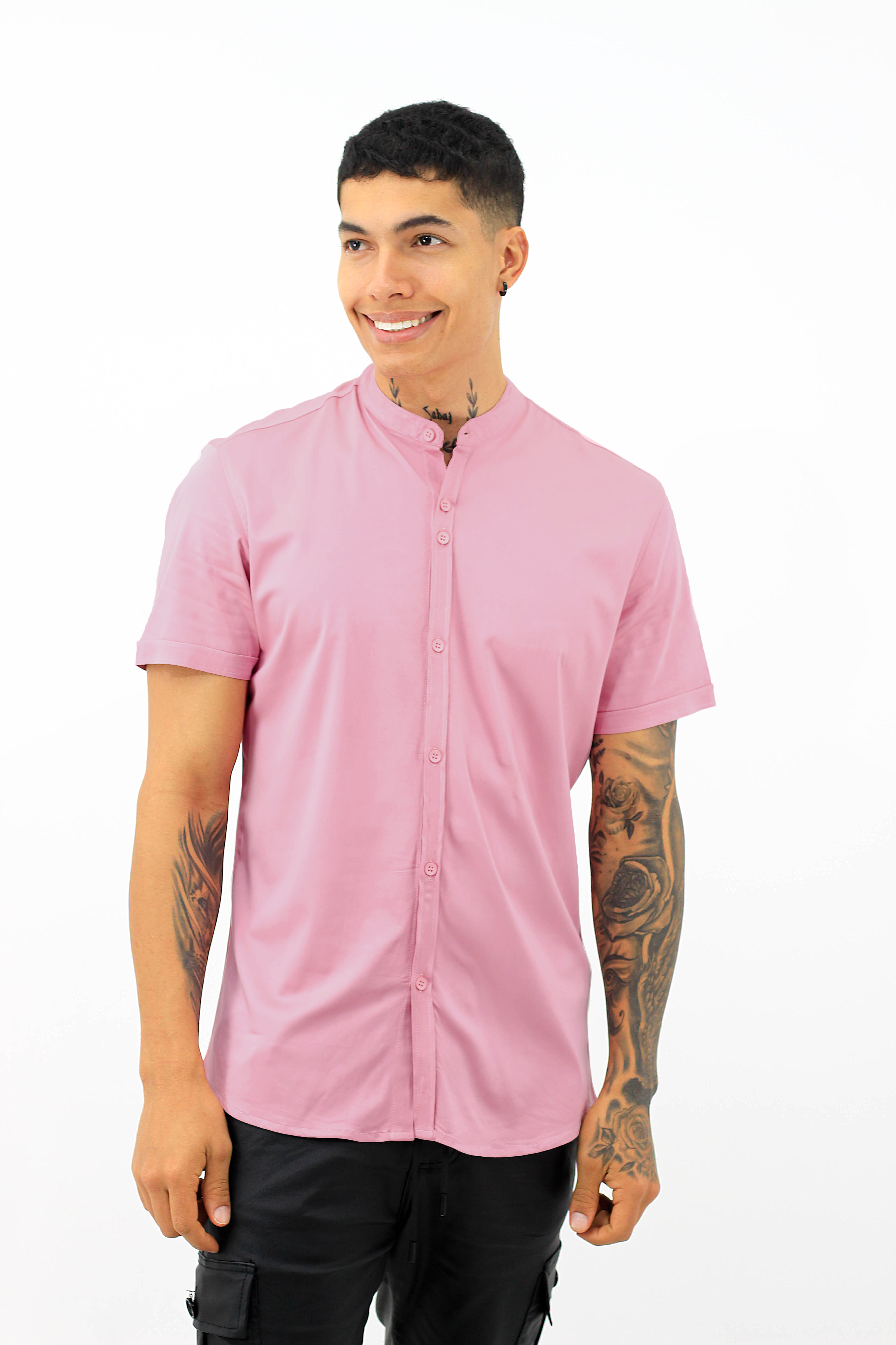 Camisa Manga Corta Unicolor Palo De Rosa PROJECTDM